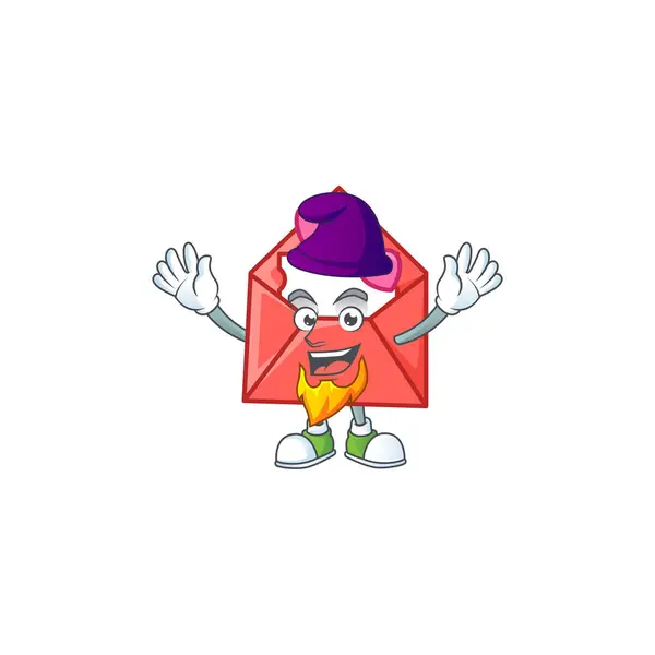 Bonito amor carta mascote cartoon vestido como um elfo — Vetor de Stock