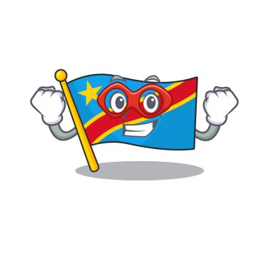 Süper kahraman kostümü giyen demokratik cumhuriyetin bir karikatürü.