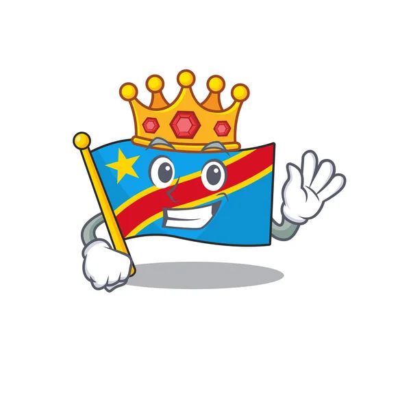 King Indonesian flag democratic republic on cartoon character mascot design — Stock Vector