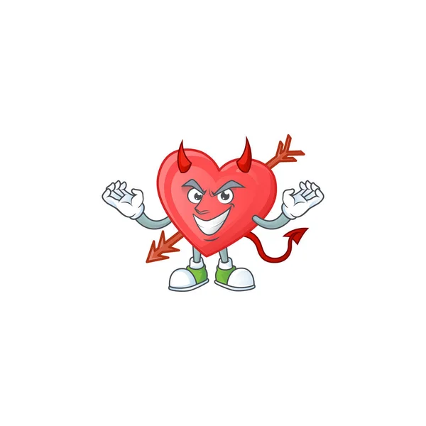 Diablo flecha amor Dibujos animados carácter diseño estilo — Vector de stock