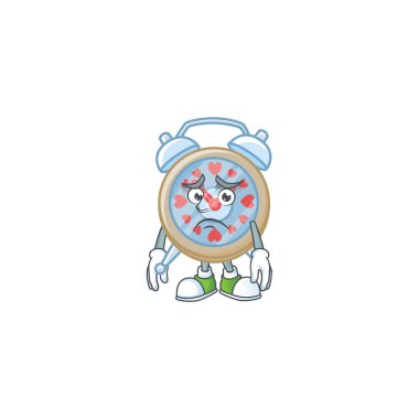 Aşk dolu bir saat. Korkmuş bir yüz ifadesi.