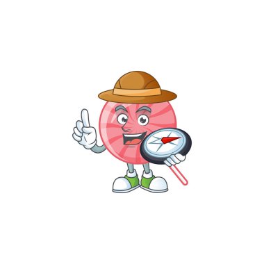 Pembe yuvarlak lolipop stilize Explorer 'da pusula var