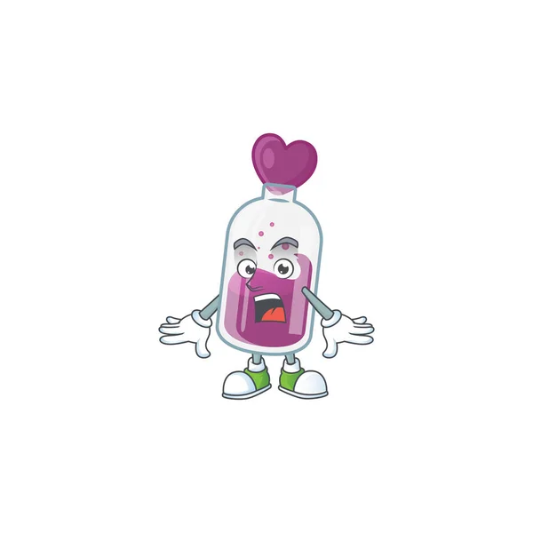 Purple potion cartoon character design on a surprised gesture — 스톡 벡터