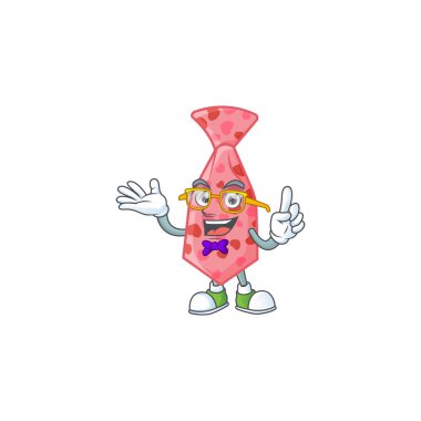cartoon character of Geek pink love tie design