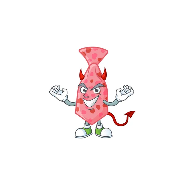 Devil pink love tie Cartoon character design — 스톡 벡터