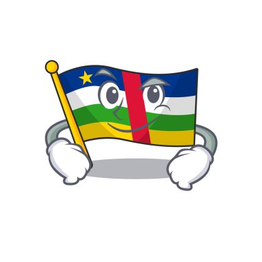 Orta Afrika maskotu tarzı sırıtan bir bayrak.