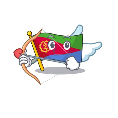 Sevimli bayrak eritrea Aşk Tanrısı çizgi film karakteri ok ve kanatlı