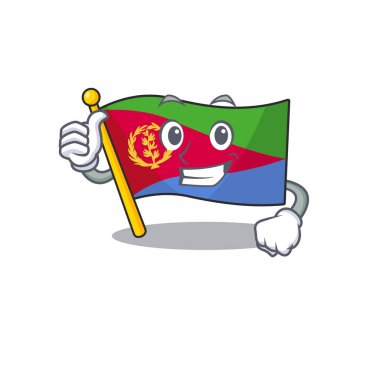 Bayrak karikatürü eritrea, başparmak hareketi yapıyor