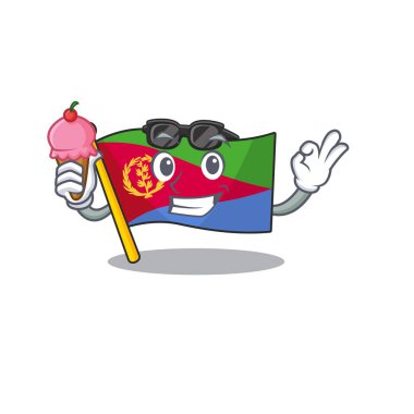 Karikatür Maskotu Dondurmalı bayrak eritrea