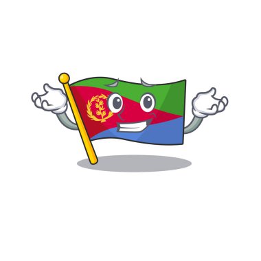Süper Havalı sırıtan bayrak eritrea maskot çizgi film stili