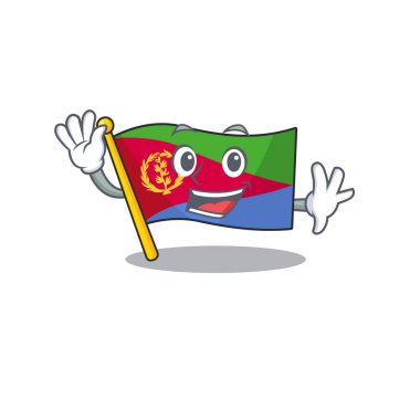 Sevimli gülücük sallayan bayrak eritrea çizgi film karakteri tarzı