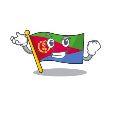 Mutlu kendinden emin başarılı bayrak eritrea çizgi film karakteri tarzı