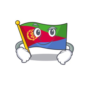 Bayrak eritrea maskot stili sırıtan surat.