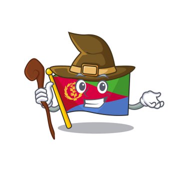 Mutlu Cadılar Bayramı Cadı bayrağı eritrea çizgi film karakteri tarzı