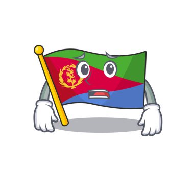 Çizgi film karakteri korkmuş yüz ifadesi sergiliyor.