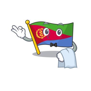 Modaya uygun bir garsonun bayrak eritrea karakteri