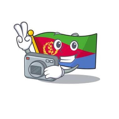 Profesyonel bir fotoğrafçı bayrak eritrea çizgi film karakteri.