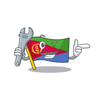Profesyonel mekanik bayrak eritrea maskot karakter tarzı