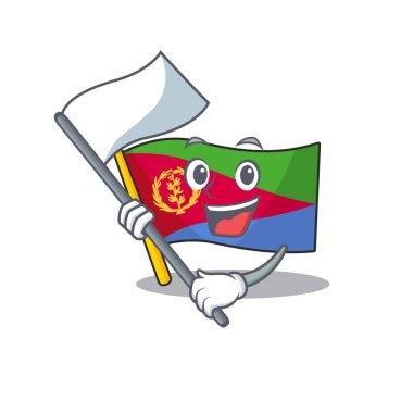 Sevimli bayrak, eritrea çizgi film karakteri tarzında duruyor.