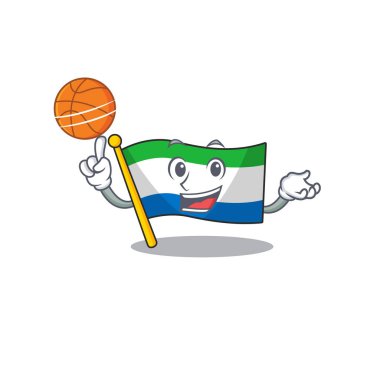 Basketbollu Sierra Leone çizgi film karakteri maskotu