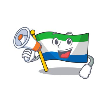 Megafonlu Sierra Leone 'nin komik çizgi film stili.