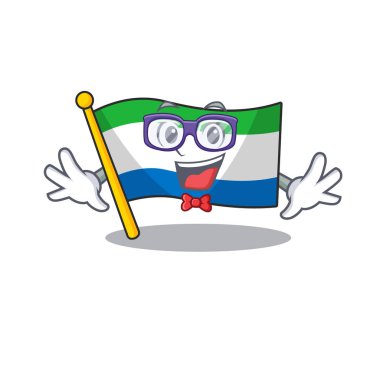Süper komik inek akıllı bayrak Sierra leone maskot çizgi film stili