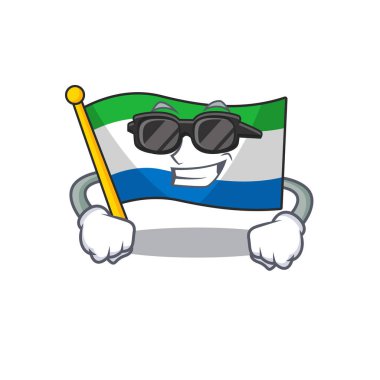 Süper havalı Sierra Leone karakteri siyah gözlük takıyor.