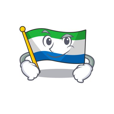 Sırıtan yüzlü, maskotumsu bayrak Sierra Leone çizgi film stili.