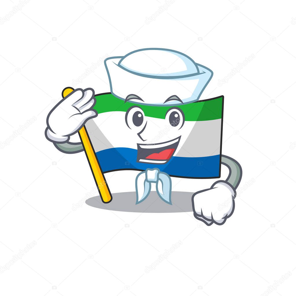 Mascot of Cute flag sierra leone Sailor cartoon character