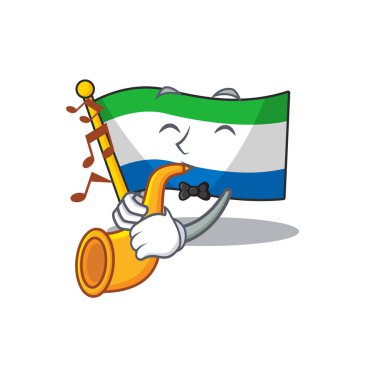 Yemek serin bayrak sierra leone karakter performansı trompet ile
