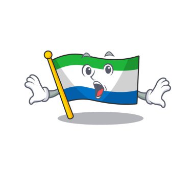 Şaşırmış Sierra Leone bayrağı çizgi film tarzında