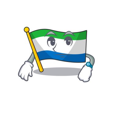 Çizgi film karakteri maskot tasarımında Sierra Leone bayrağı bekleniyor.