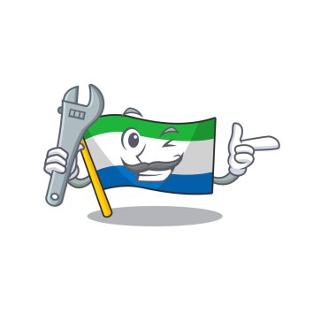 Profesyonel Tamirci bayrağı Sierra Leone maskot karakter stili