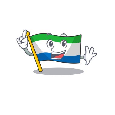Maskot karakter tarzında parmak izi sierra leone.