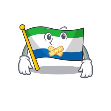 Flag sierra leone maskot karakteri tarzı sessiz jest yapıyor.