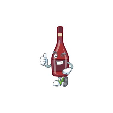An icon of red bottle wine making Thumbs up gesture