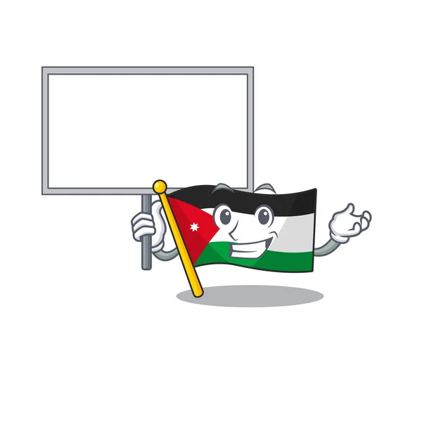 Bandeira sorridente jordan bonito estilo cartoon Traga bordo — Vetor de Stock