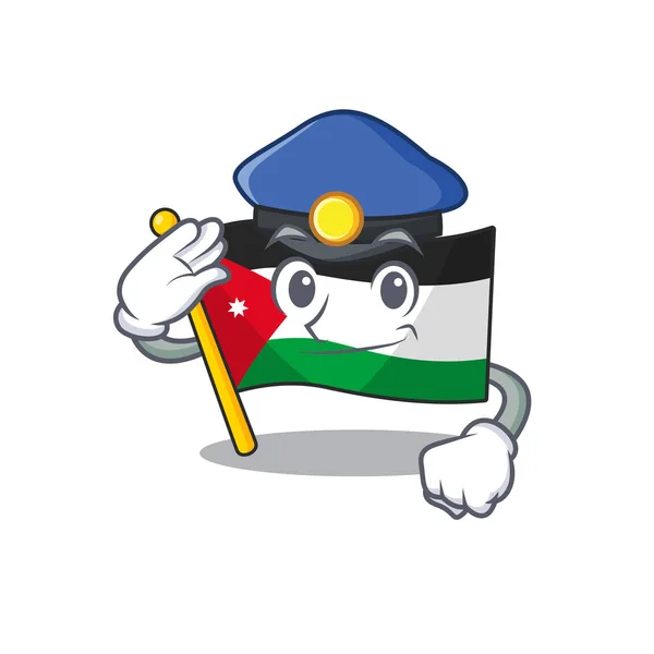 Bandeira jordan Personagem de desenhos animados vestido como um policial — Vetor de Stock
