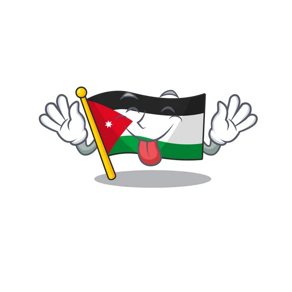 Super schattig vlag jordan cartoon ontwerp met tong uit — Stockvector