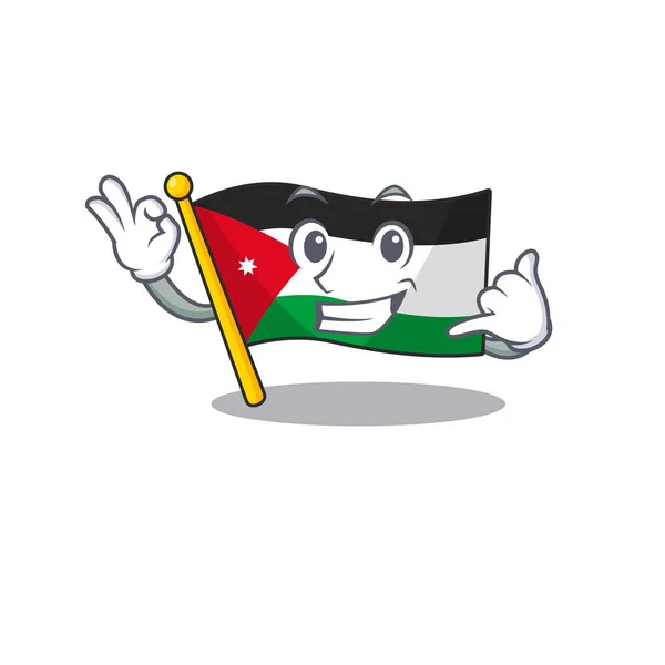 Appelez-moi drapeau mignon style mascotte de jordan — Image vectorielle