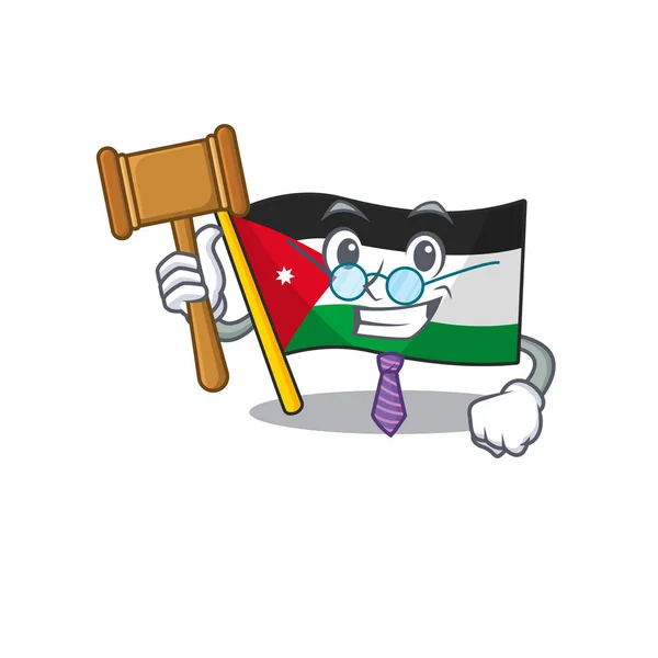 Smart Judge flag jordan presented in cartoon character style — 스톡 벡터