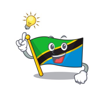 Çizgi film tarzında şirin bir tanzanya bayrağı düşün.