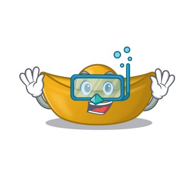 Gülümseyen Çinli Hintli çizgi film karakteri. Dalış gözlüğü takıyor.