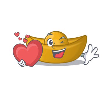 Yürekli, Çinli, çizgi film karakteri maskotu tarzıyla.