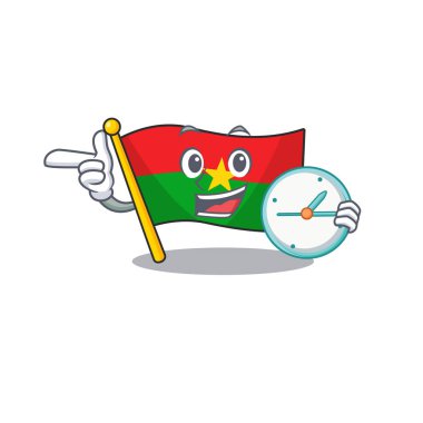Saat gülüşlü Burkina faso çizgi film karakteri tarzıyla
