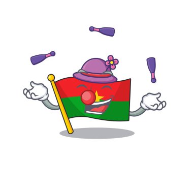 Süper havalı jonglör bayrağı Burkina faso maskot tarzı
