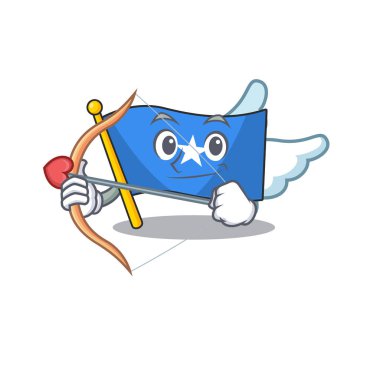 Tatlı bayrak somali Cupid çizgi film karakteri ok ve kanatlı