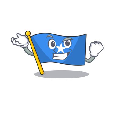 Mutlu kendinden emin başarılı bayrak Somali çizgi film karakteri tarzı