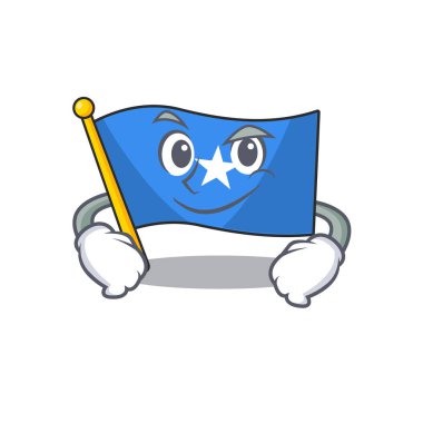 Bayrak Somali maskot tarzı sırıtan surat.