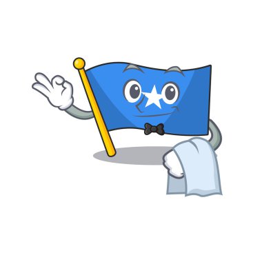 Modaya uygun bir garsonun bayrak somali karakteri.